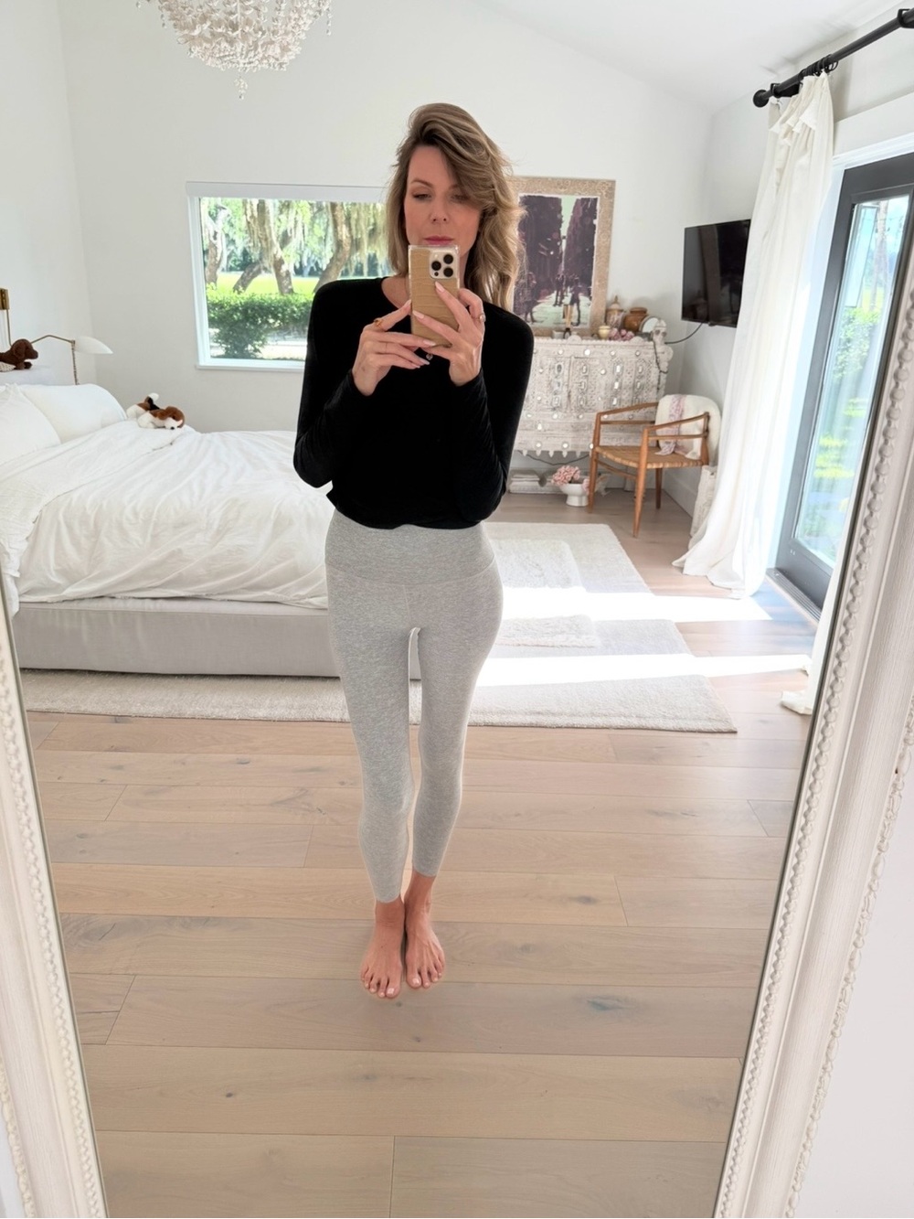 Beyond Yoga Gray Heather High-Rise Leggings